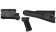 Black Polymer Left-Side Folding Buttstock Set with Stainless Steel Heat Shield and Pistol Grip for Krinkov Stamped Receivers