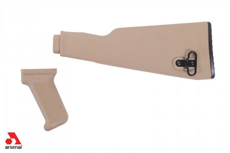 Intermediate Length AK47 Desert Sand Buttstock and Pistol Grip Set for Milled Receivers