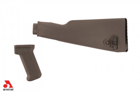 Intermediate Length FDE AK47 Buttstock and Pistol Grip Set for Milled Receivers