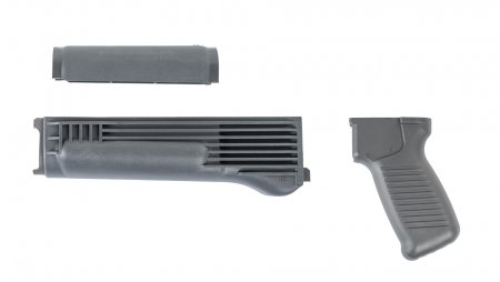 Gray Polymer Handguard and SAW Style Pistol Grip Set for Milled Receiver