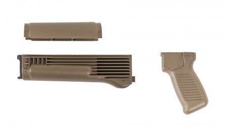 FDE Polymer Handguard and SAW Style Pistol Grip Set for Milled Receiver