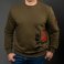 Khaki Cotton-Poly Standard Fit Alpha Pullover Sweater