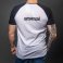 White / Black Cotton Relaxed Fit Retro T-Shirt