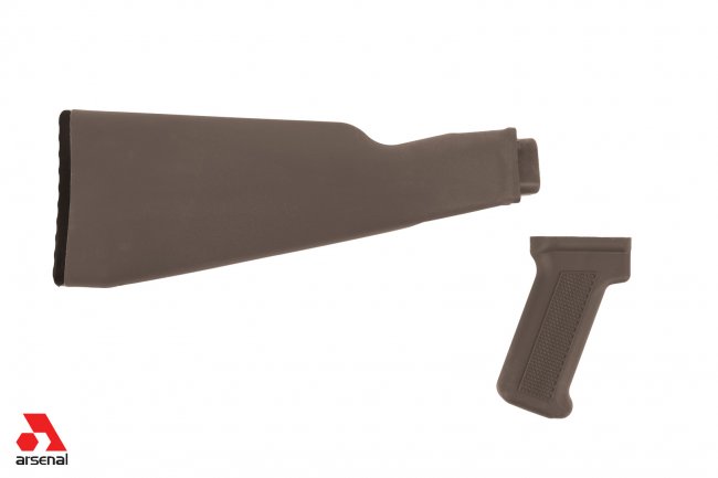 Intermediate Length FDE AK47 Buttstock and Pistol Grip Set for Milled Receivers