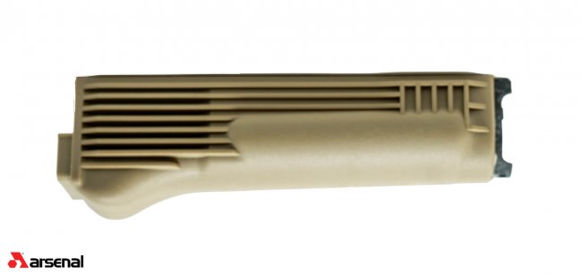 Desert Tan Polymer Lower Handguard with Stainless Steel Heatshield for Stamped Receivers