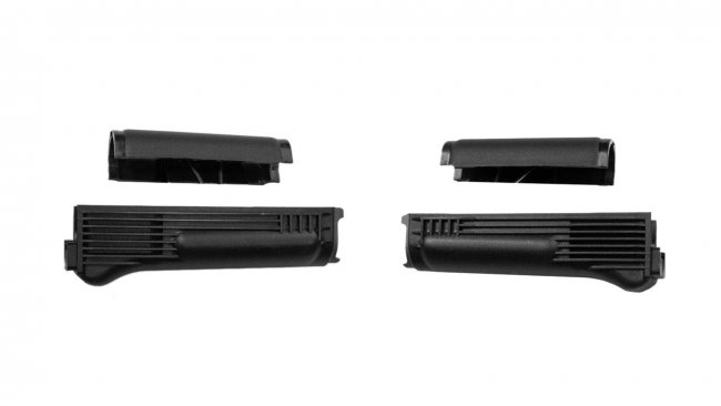 Black Polymer Handguard Set with Stainless Steel Heat Shield for Stamped Receivers