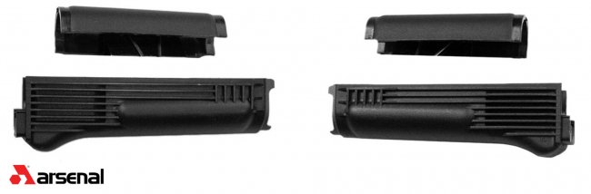Black Polymer Handguard Set with Stainless Steel Heat Shield for Stamped Receivers